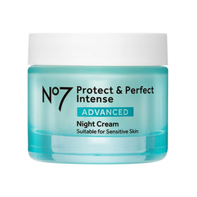 No7 night cream front jar showing packaging and product name, benefits visible