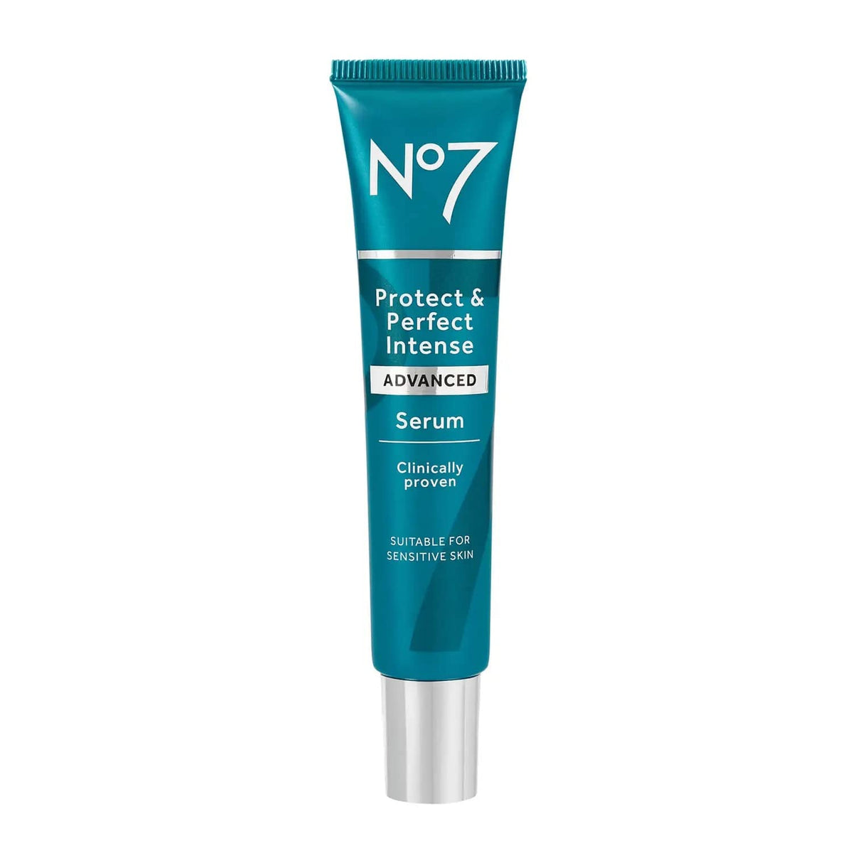 No7 front packaging showing sleek bottle and clear benefit