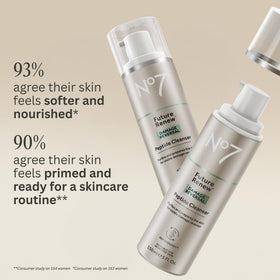 No7 pump dispensing cleanser droplets demonstrating controlled application and convenience