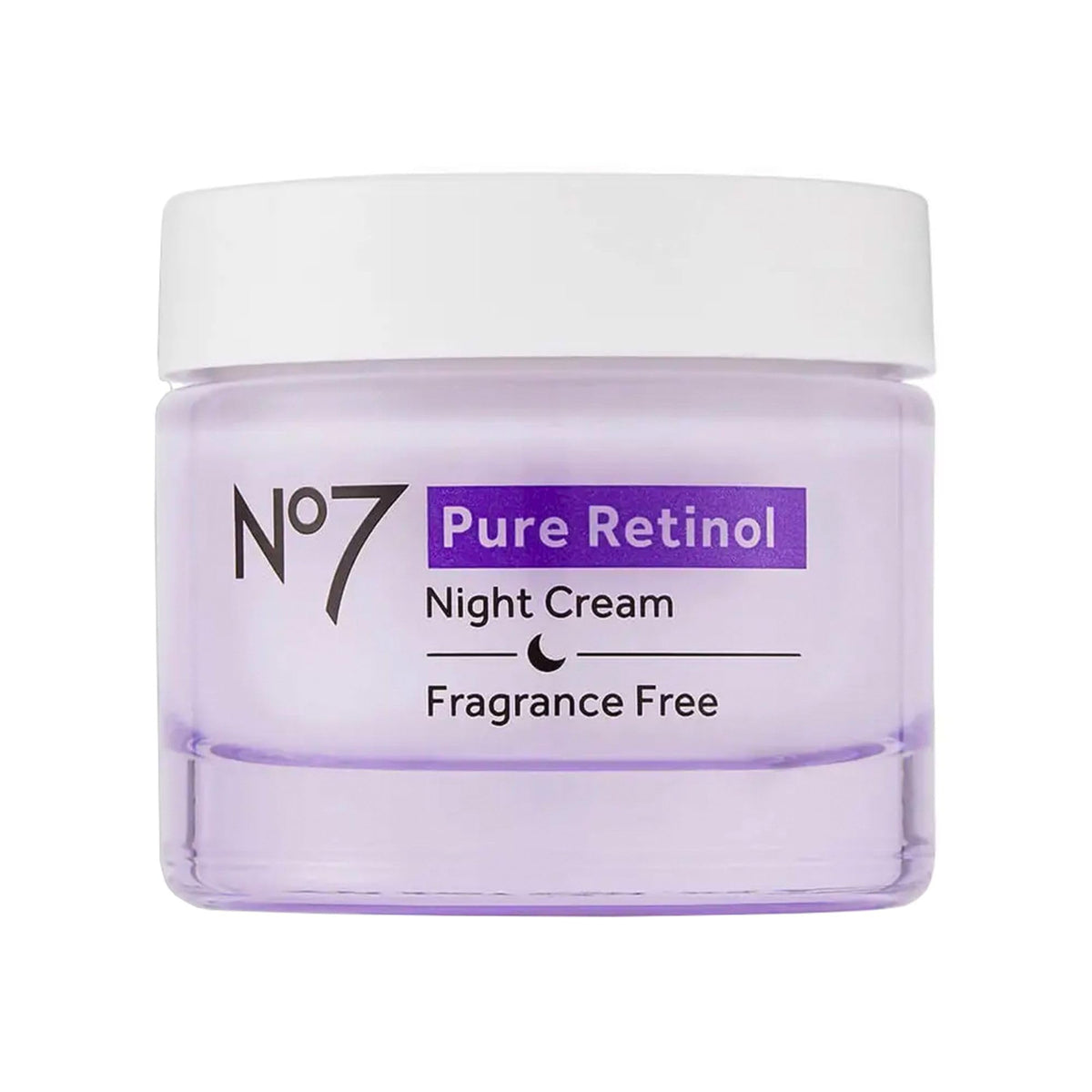 No7 front packaging displaying Pure Retinol Night Cream benefits and size