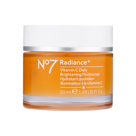 No7 front packaging showing jar and brand, highlights easy daily brightening