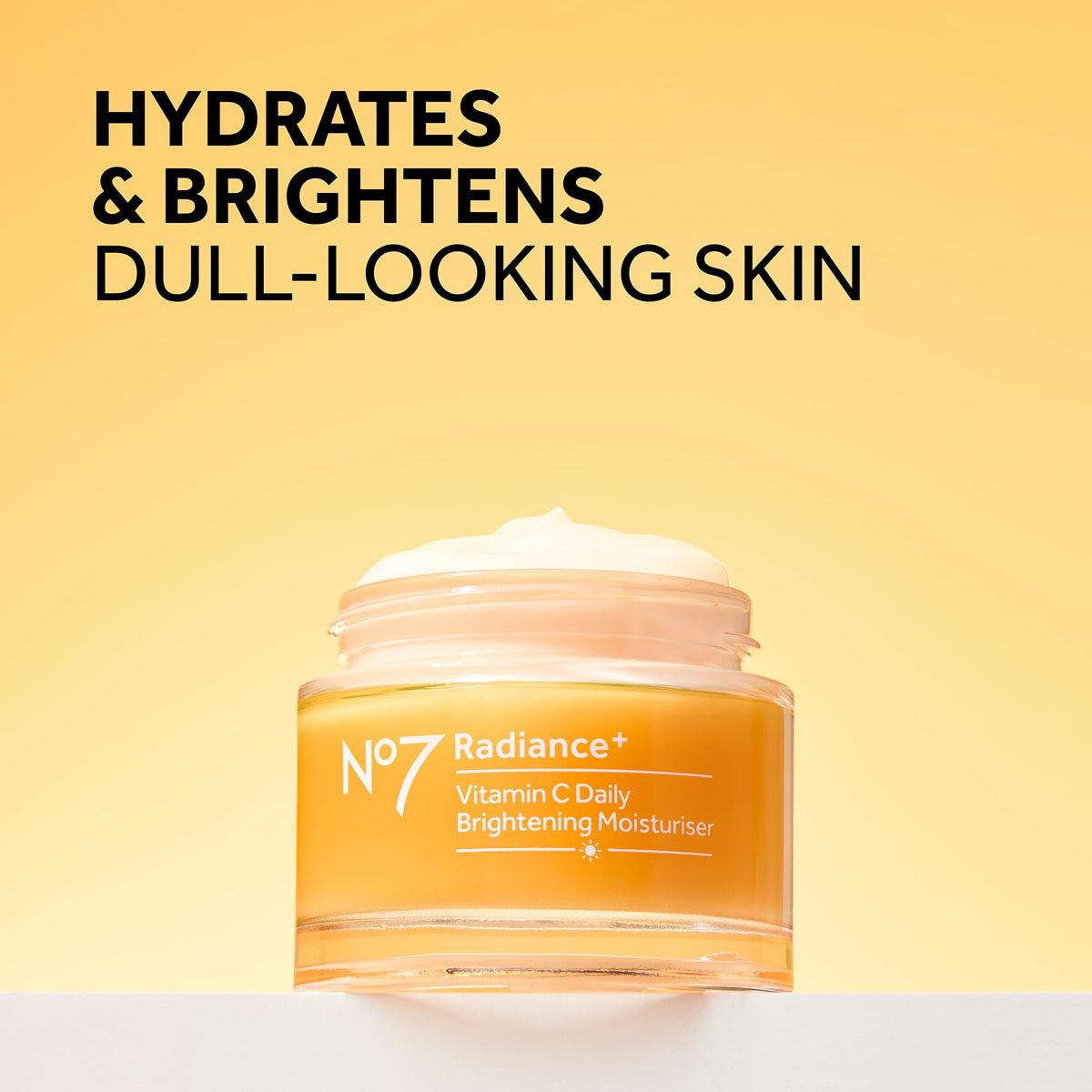 No7 open jar showing cream texture, demonstrates lightweight absorbent formula