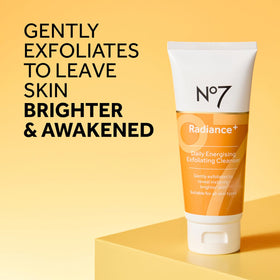 No7 Radiance set in bathroom lifestyle scene as a ready-to-use daily routine