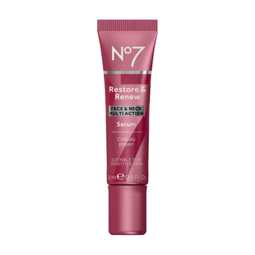 No7 bottle front view showing product branding and elegant packaging benefit clarity