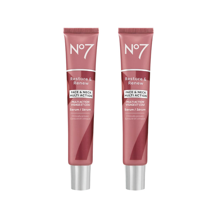No7 front packaging showing dual bottle benefit and product clarity