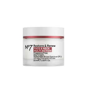 No7 front packaging showing jar and branding, emphasizes trusted skincare
