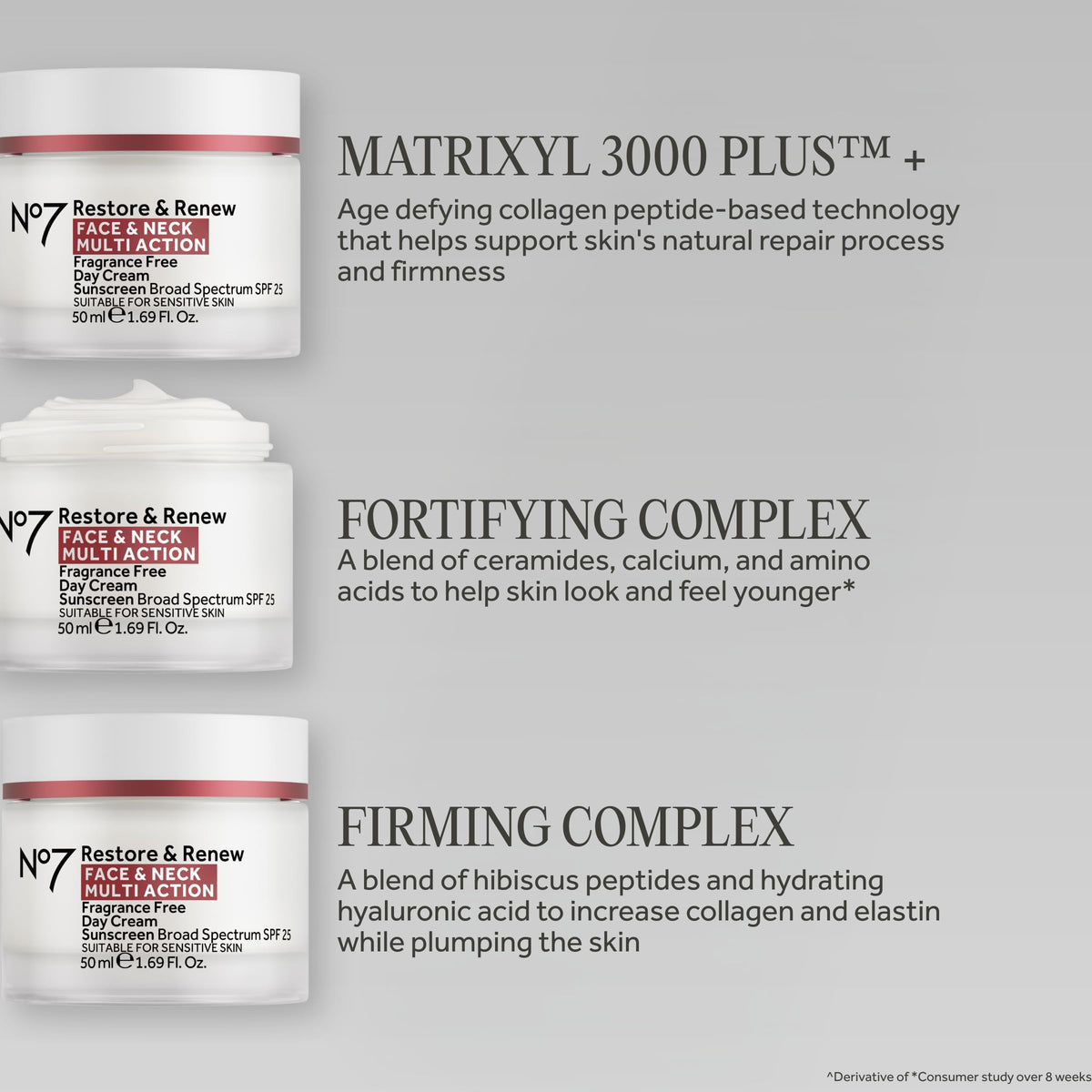 No7 jar open showing product inside, conveys hyaluronic and ceramide boost
