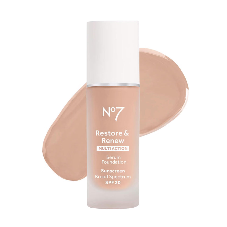 No7 front bottle showing Porcelain shade and skincare benefits
