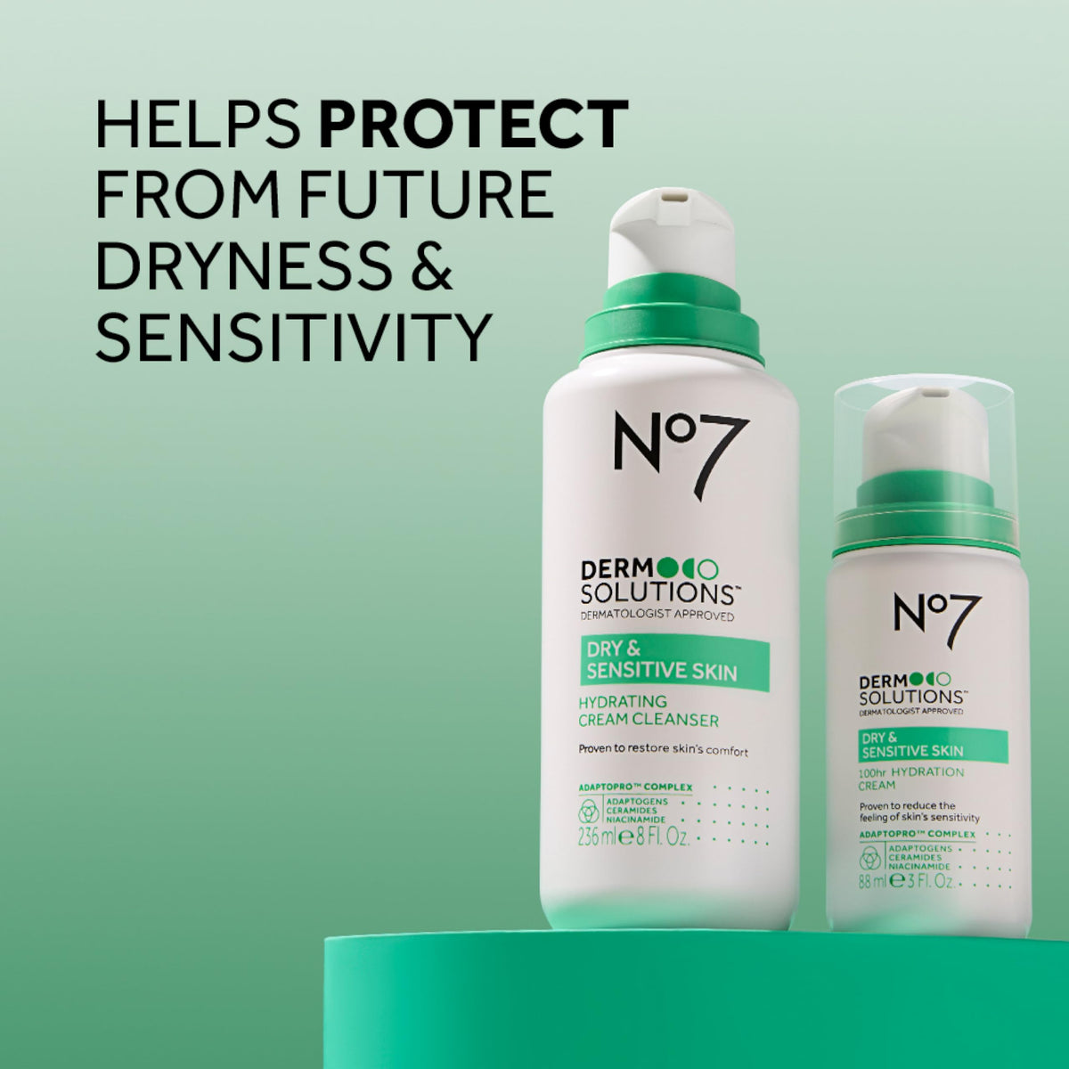 No7 bottle with ruler showing 8 fl oz scale and travel convenience