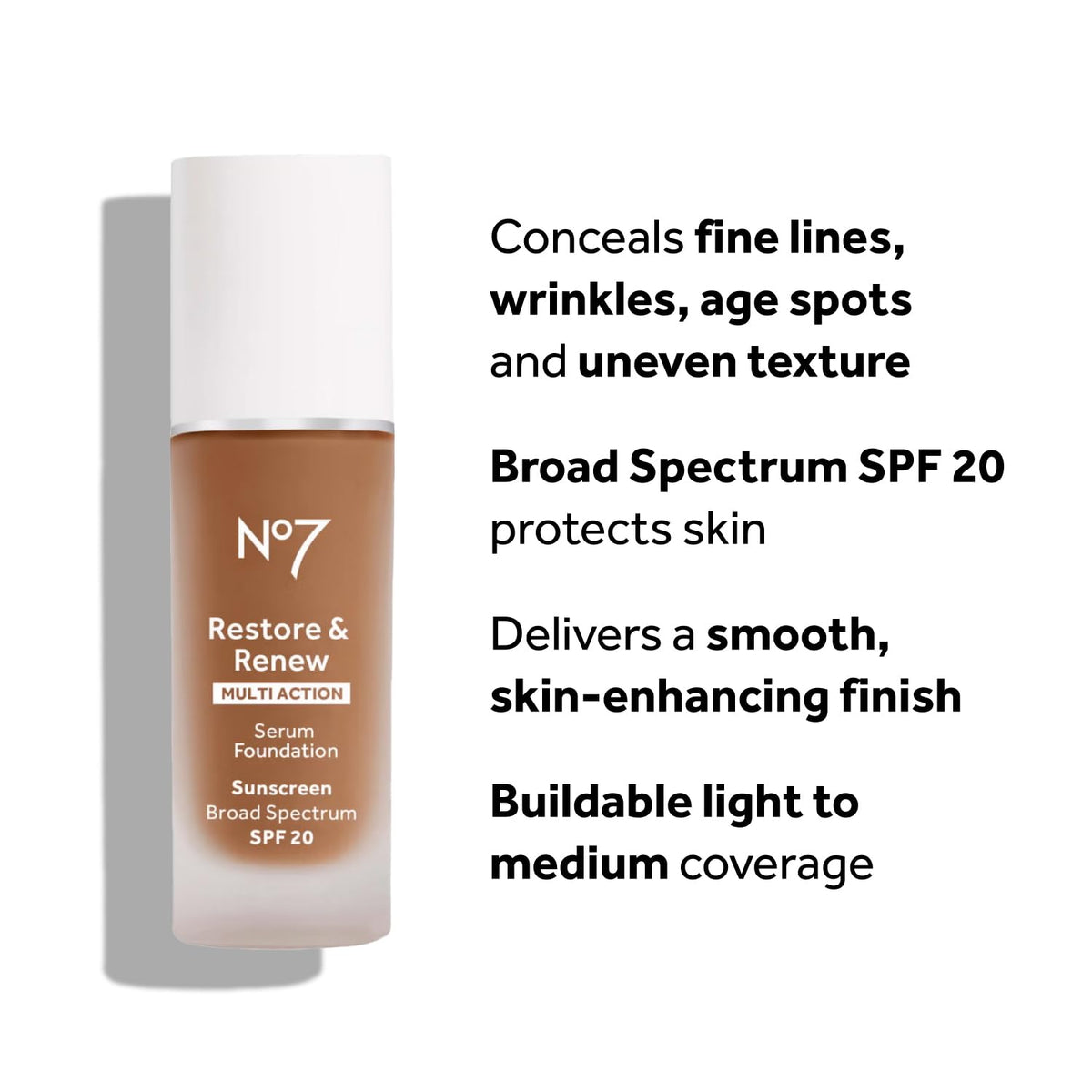 No7 Wheat swatch on forearm showing shade match and medium buildable coverage benefit