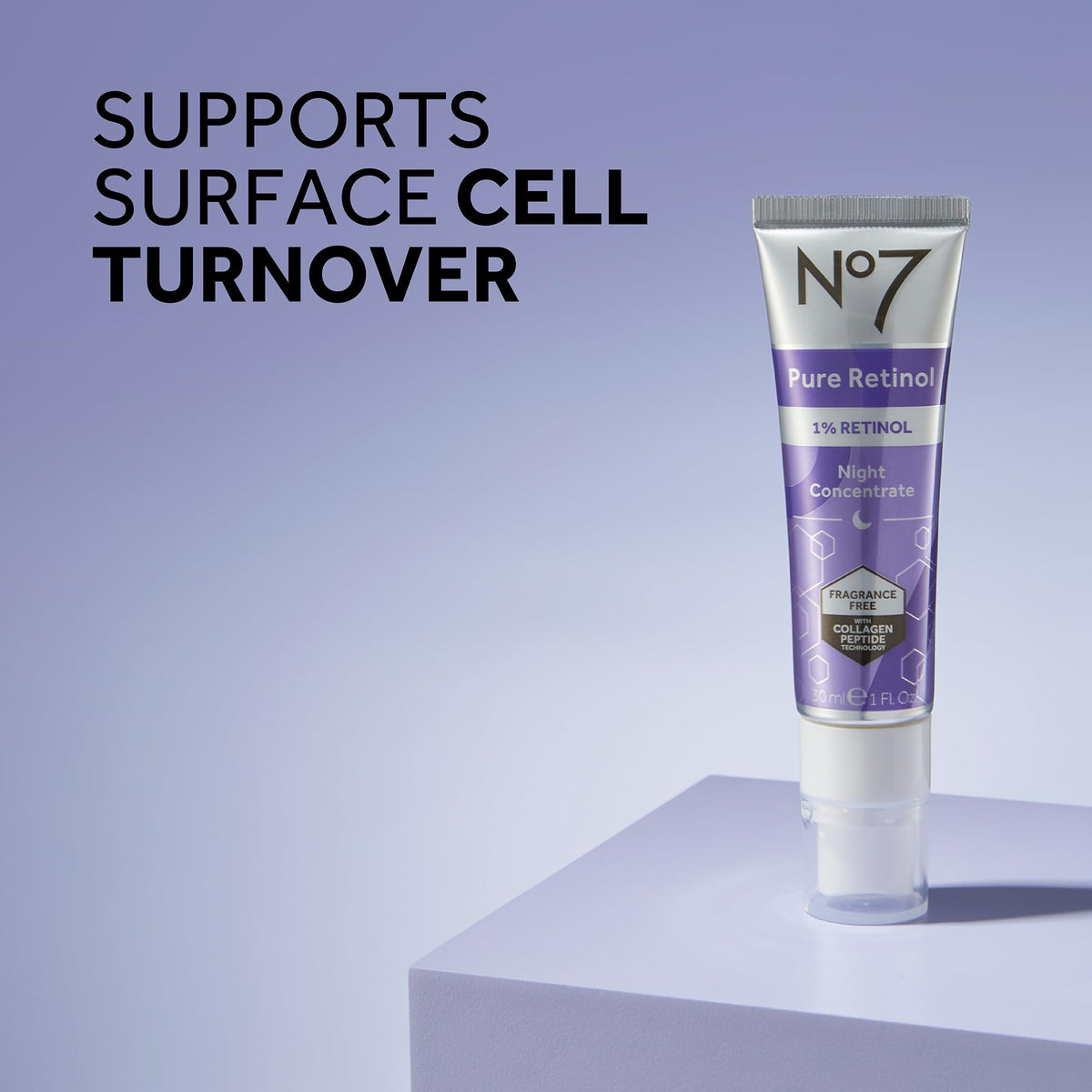 No7 close-up of serum texture highlighting smooth absorption benefit