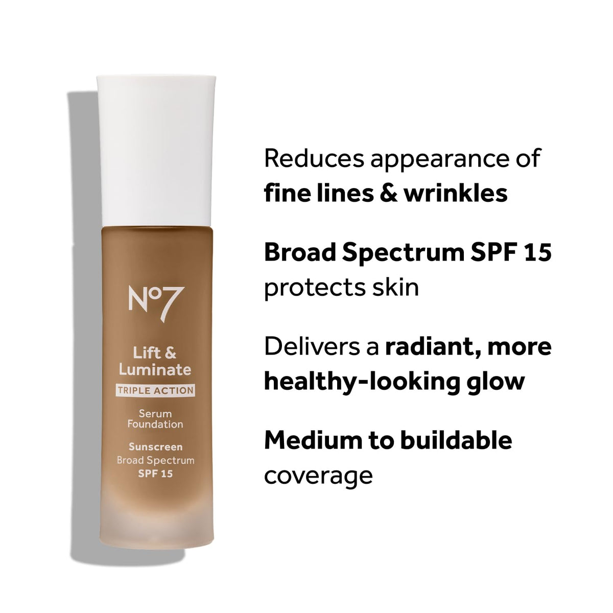 No7 foundation serum texture close-up highlighting smooth blendable formula benefit
