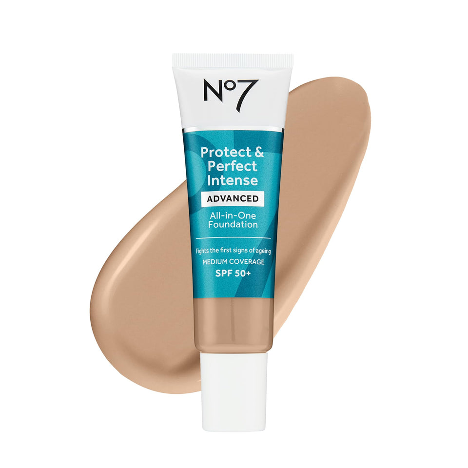 No7 front packaging Warm Beige showing bottle and label for a reliable base