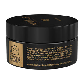 Noble By Greg Young label close-up highlighting made-in-USA and water-soluble benefits