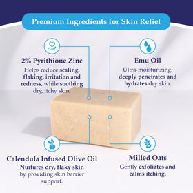Noble Formula soap bar in hand demonstrating compact size and portability