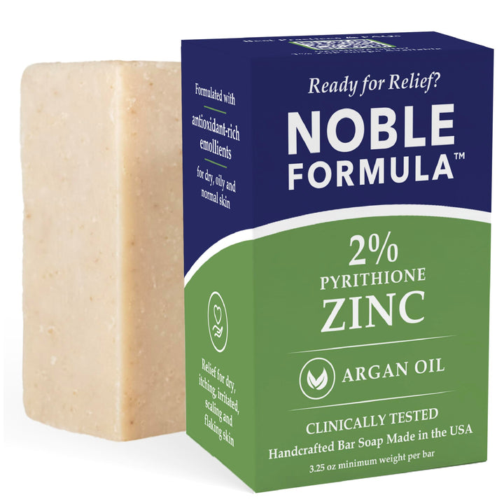 Noble Formula front packaging showing zinc soap and features