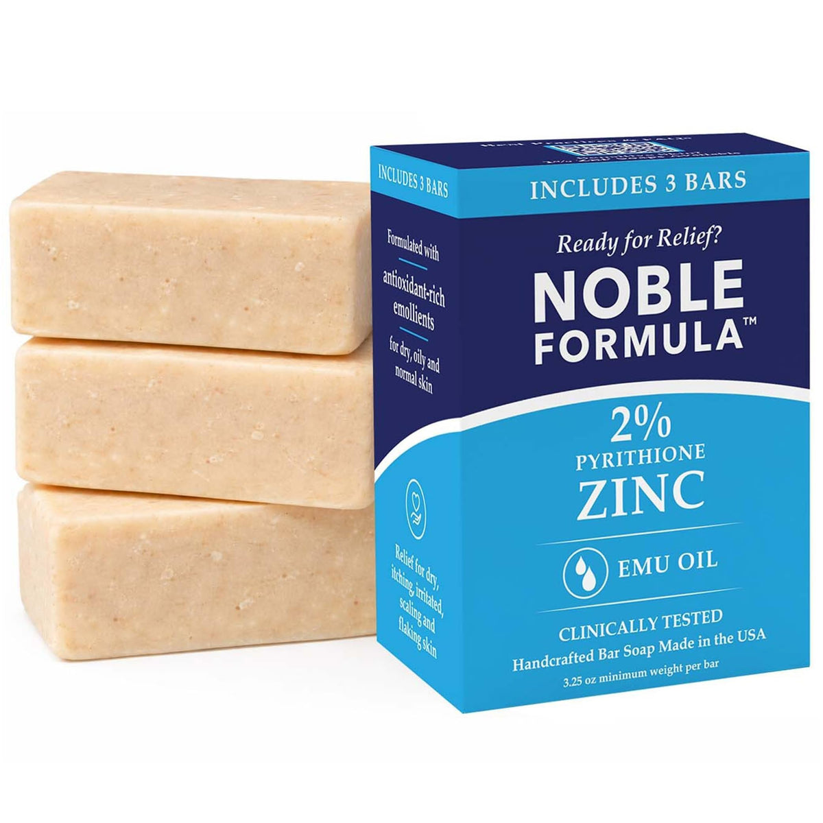 Noble Formula front packaging showing three bars and benefits