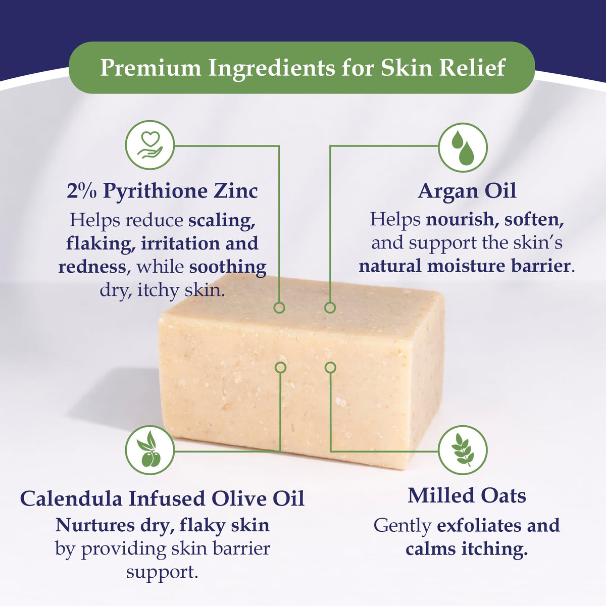 Noble Formula soap lathered on palm demonstrating gentle foaming action