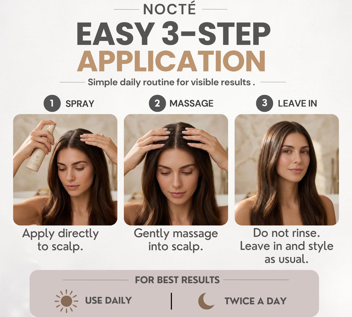 NOCTE botanical complex flatlay with rosemary and biotin showing nourishing scalp benefit