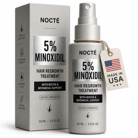 NOCTE front packaging showing 60ml bottle and branding benefit targeting hair regrowth