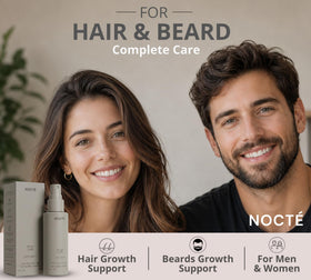 NOCTE ingredient label close-up showing minoxidil and botanicals for informed benefit