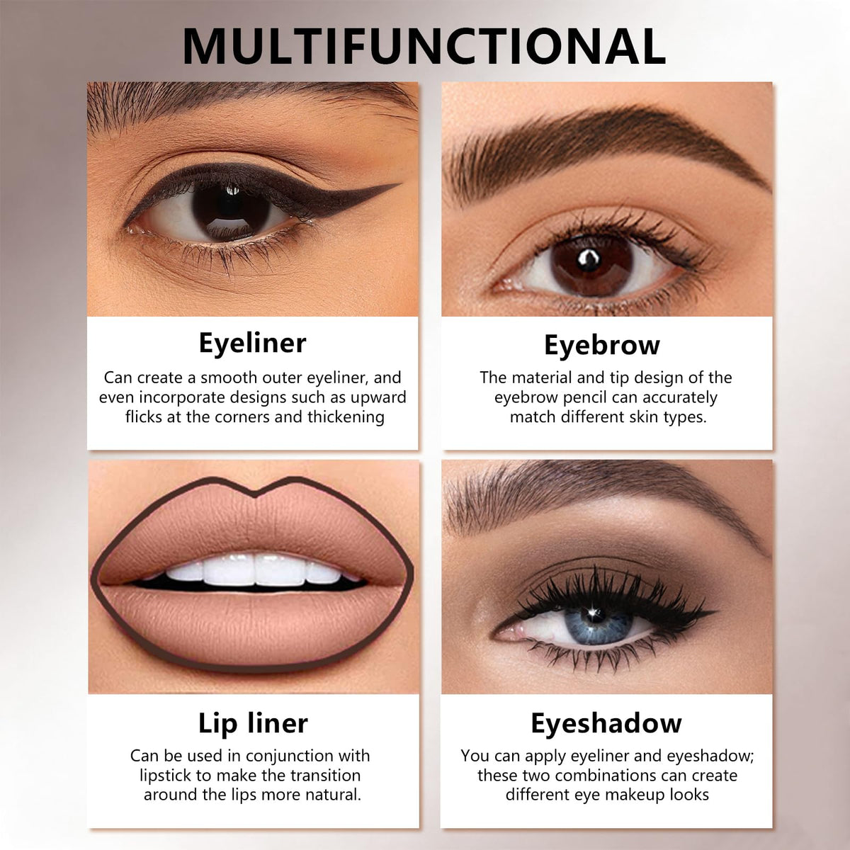 Noerrors pencil being applied to upper lash line for defined, long-lasting eye makeup