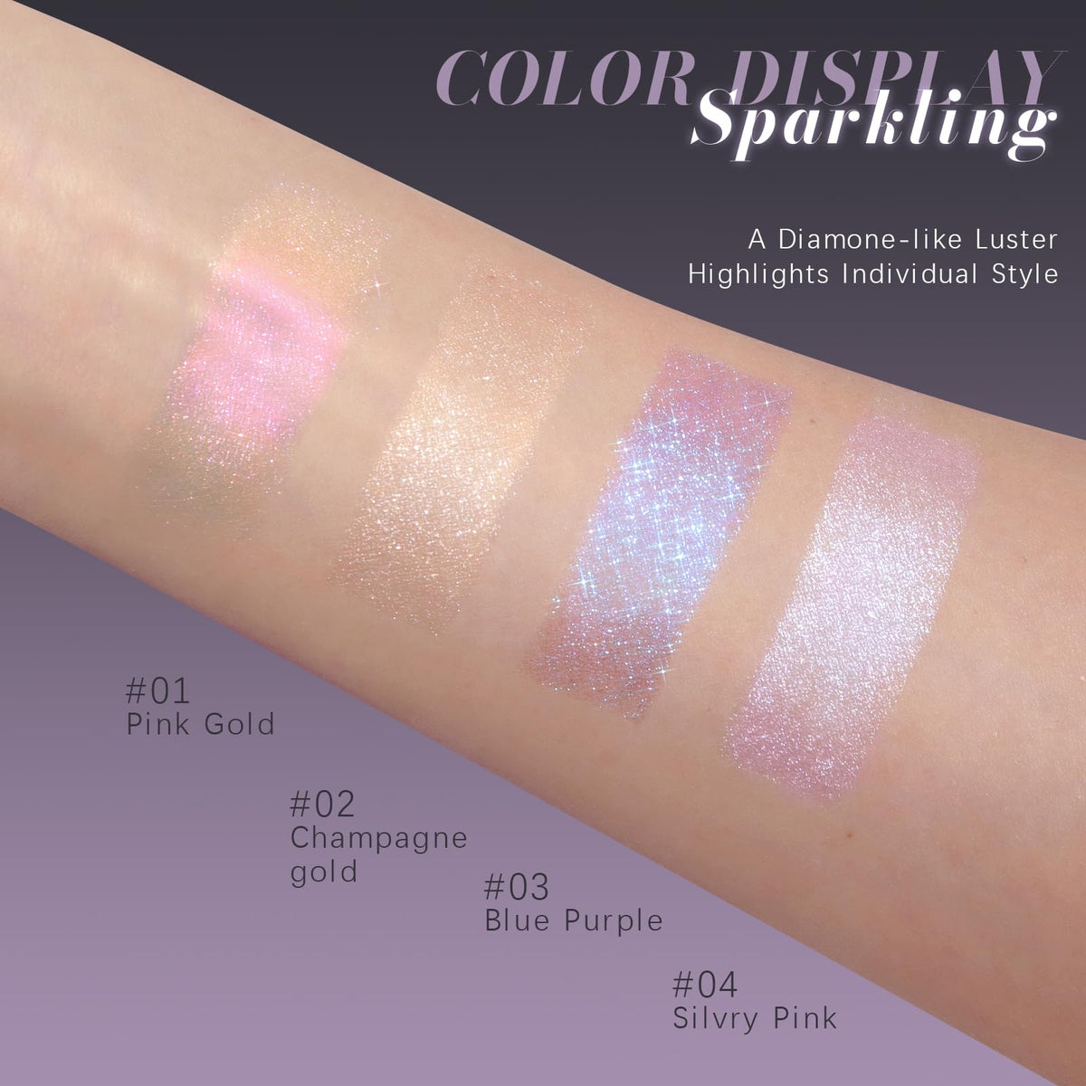Noerrors eyeshadow in use on model demonstrating luminous eye look benefit