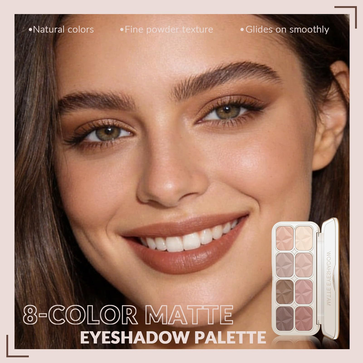 Noerrors shades pan close-up highlighting soft mauve, taupe and neutral browns for blending