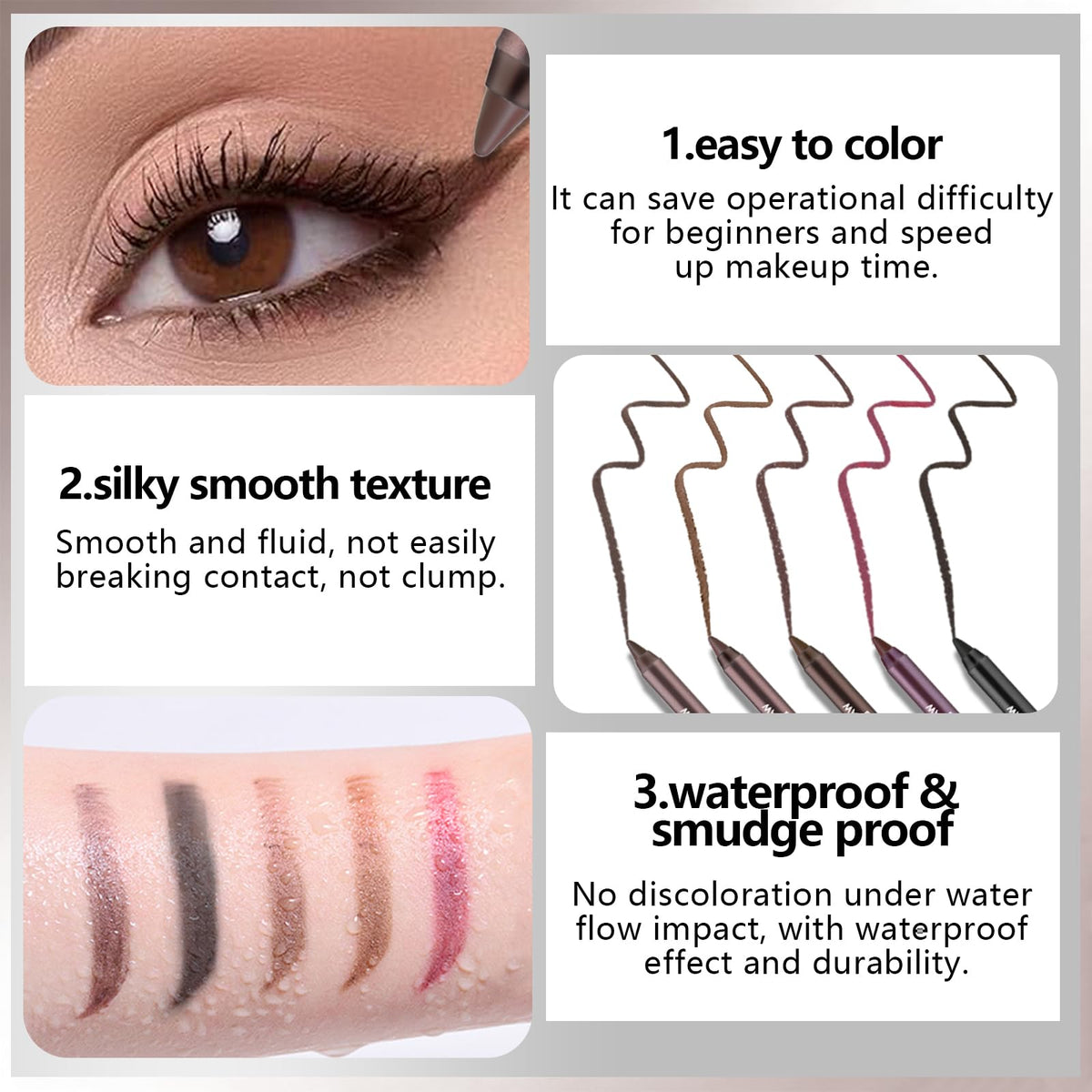 Noerrors creamy pencil texture swatch demonstrating smooth application and rich pigment