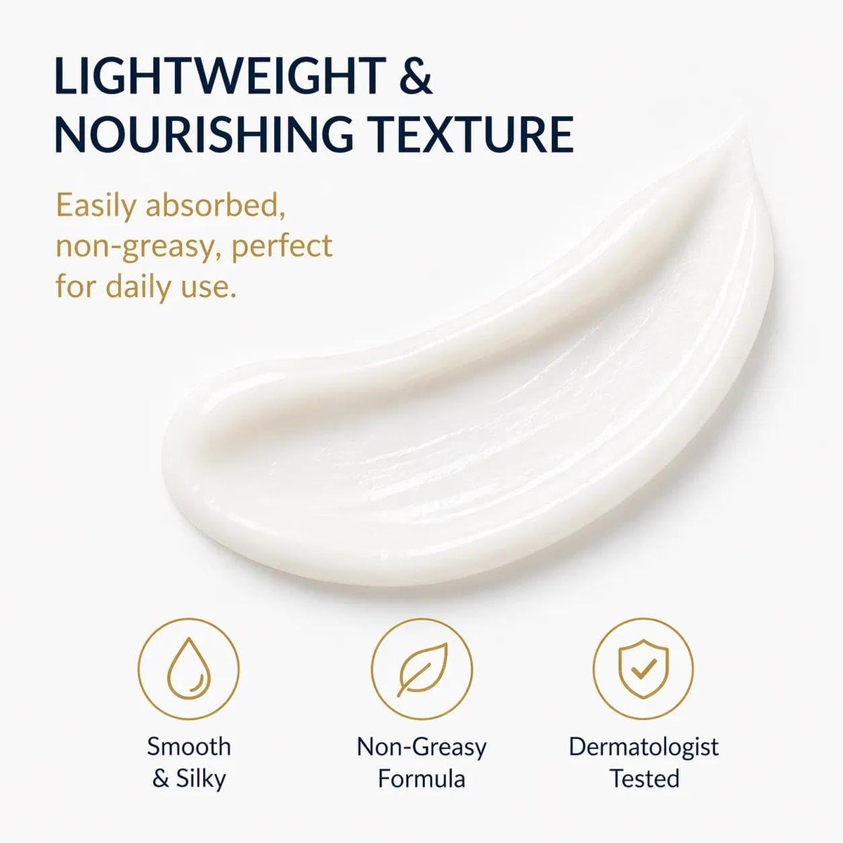 Noni Energy cream on fingers demonstrating lightweight spreadability and quick absorption