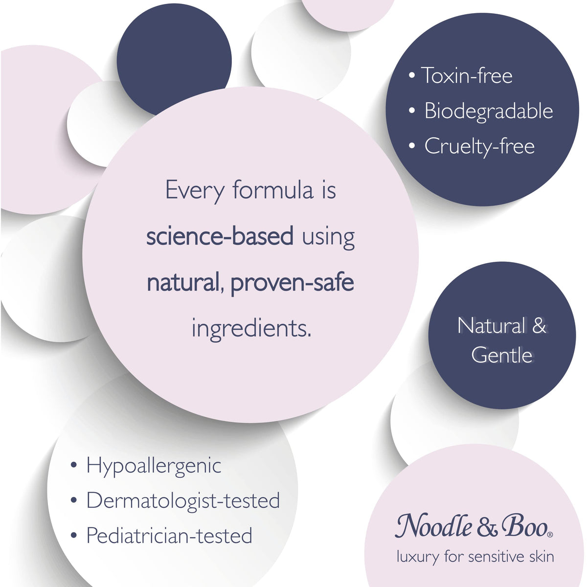Noodle & Boo close-up texture drop on hand, nourishing vitamin boost