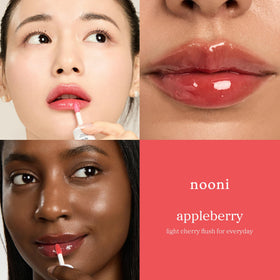 NOONI applicator tip with product drop showing smooth application and coverage
