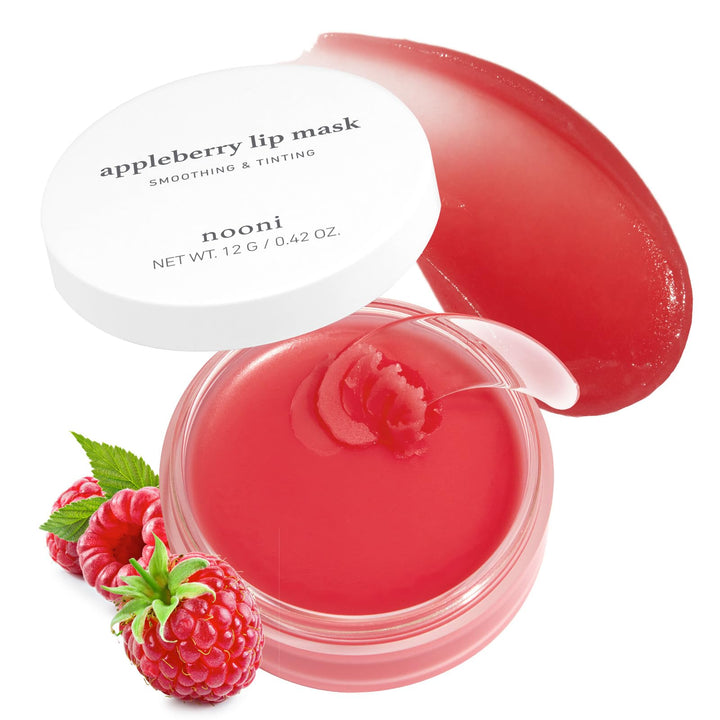 NOONI Appleberry front jar showing compact design and tinted balm benefit