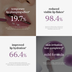 NOONI lips before and after application showing added shine and natural plumping