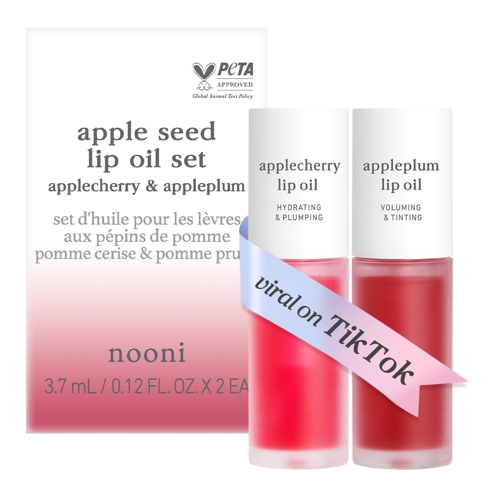 NOONI front packaging showing both Applecherry and Appleplum, travel-friendly shine