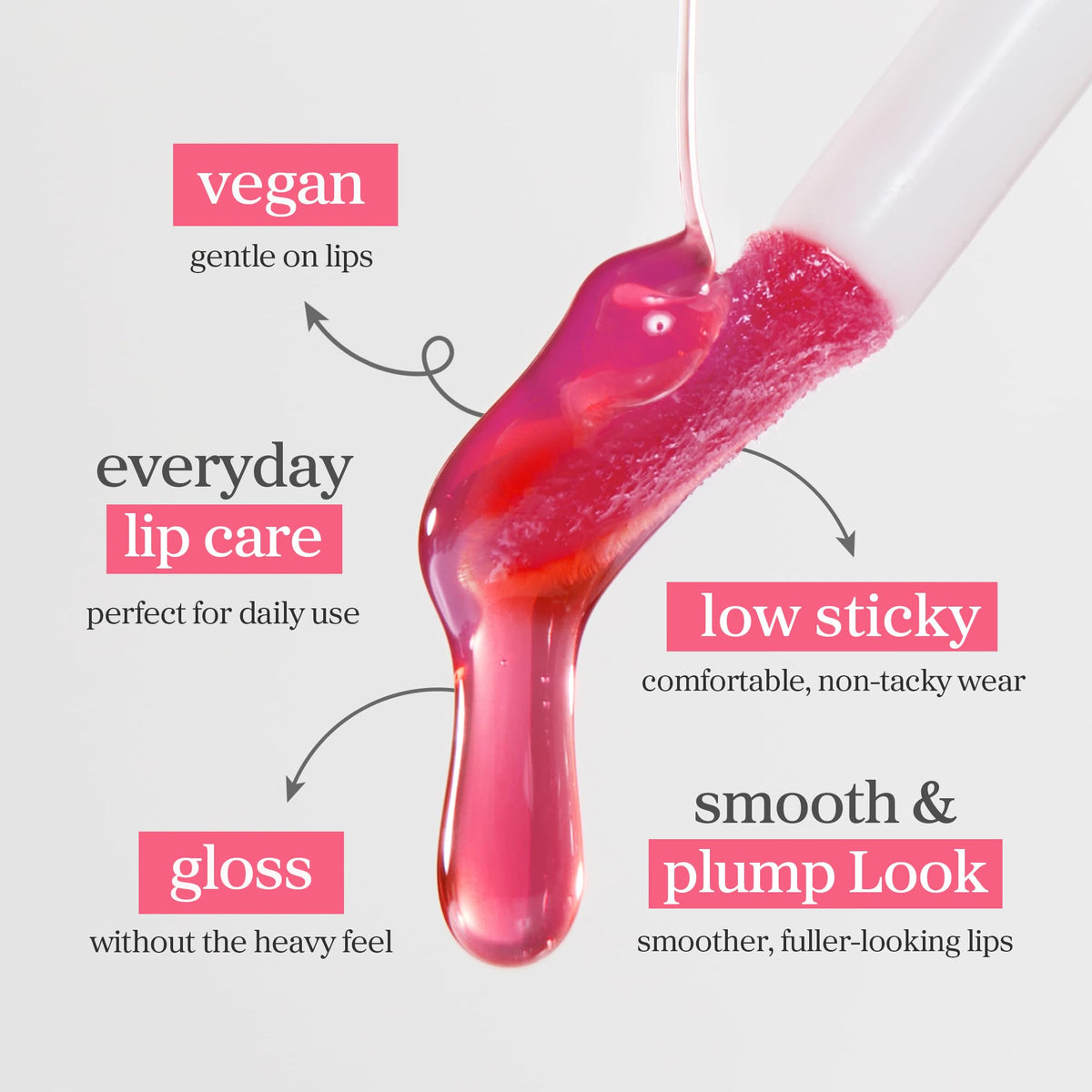 NOONI Applecherry used as top coat over matte lipstick showing added shine