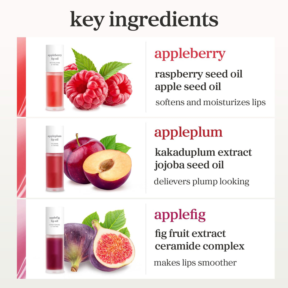 NOONI lip swatch of Applefig on model showcasing glossy, fuller-looking lips benefit