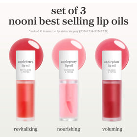 NOONI applepeony texture swipe showing glossy finish and hydration benefit