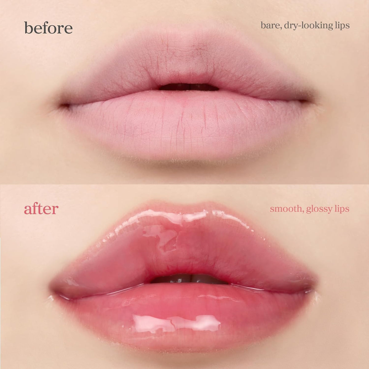 NOONI Appleplum on model lips, moisturizing shine evens texture