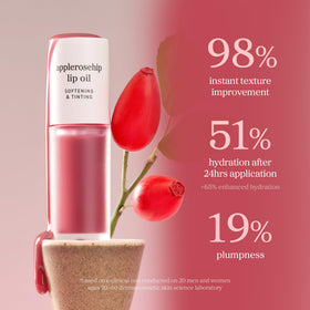 NOONI lip swatch of Applerosehip tint showing natural color boost