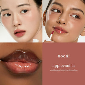 NOONI Applevanilla texture close-up highlighting silky oil finish and hydration