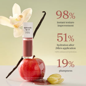 NOONI Applevanilla tube beside coin showing size and easy portability