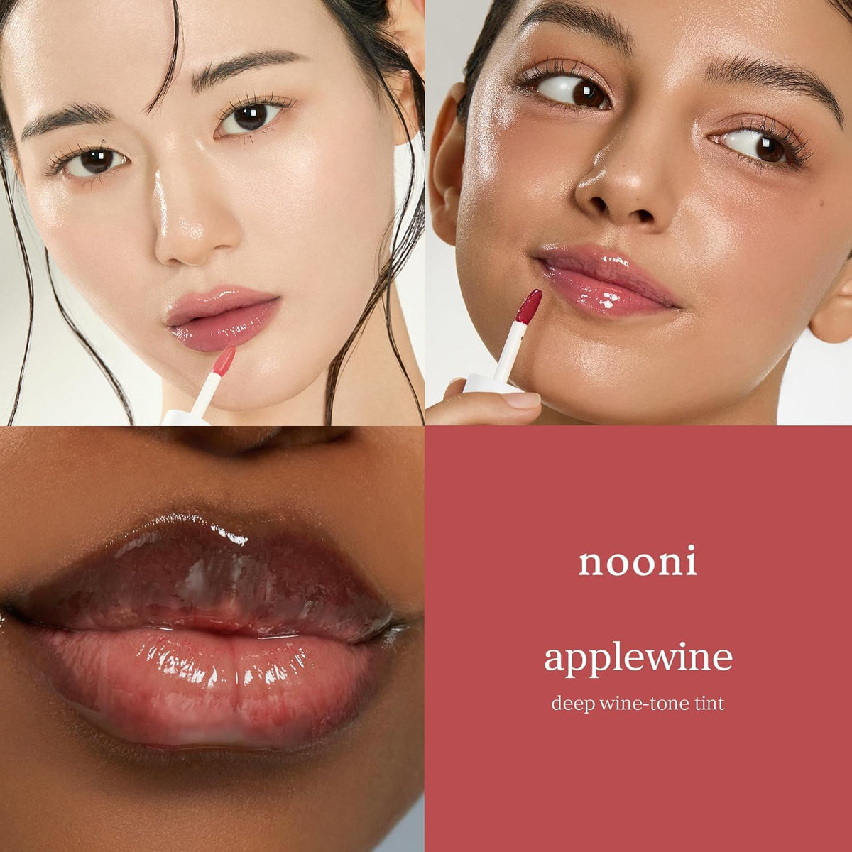 NOONI Applewine texture drop highlighting glossy, non-sticky finish