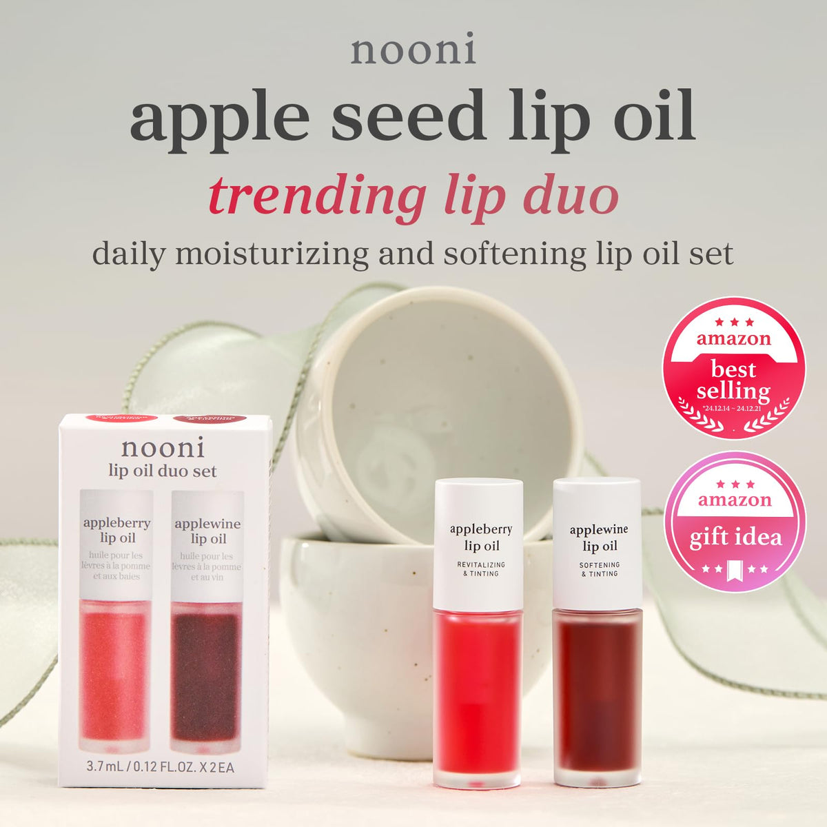 NOONI texture close-up highlighting silky formula and nourishing sheen benefit