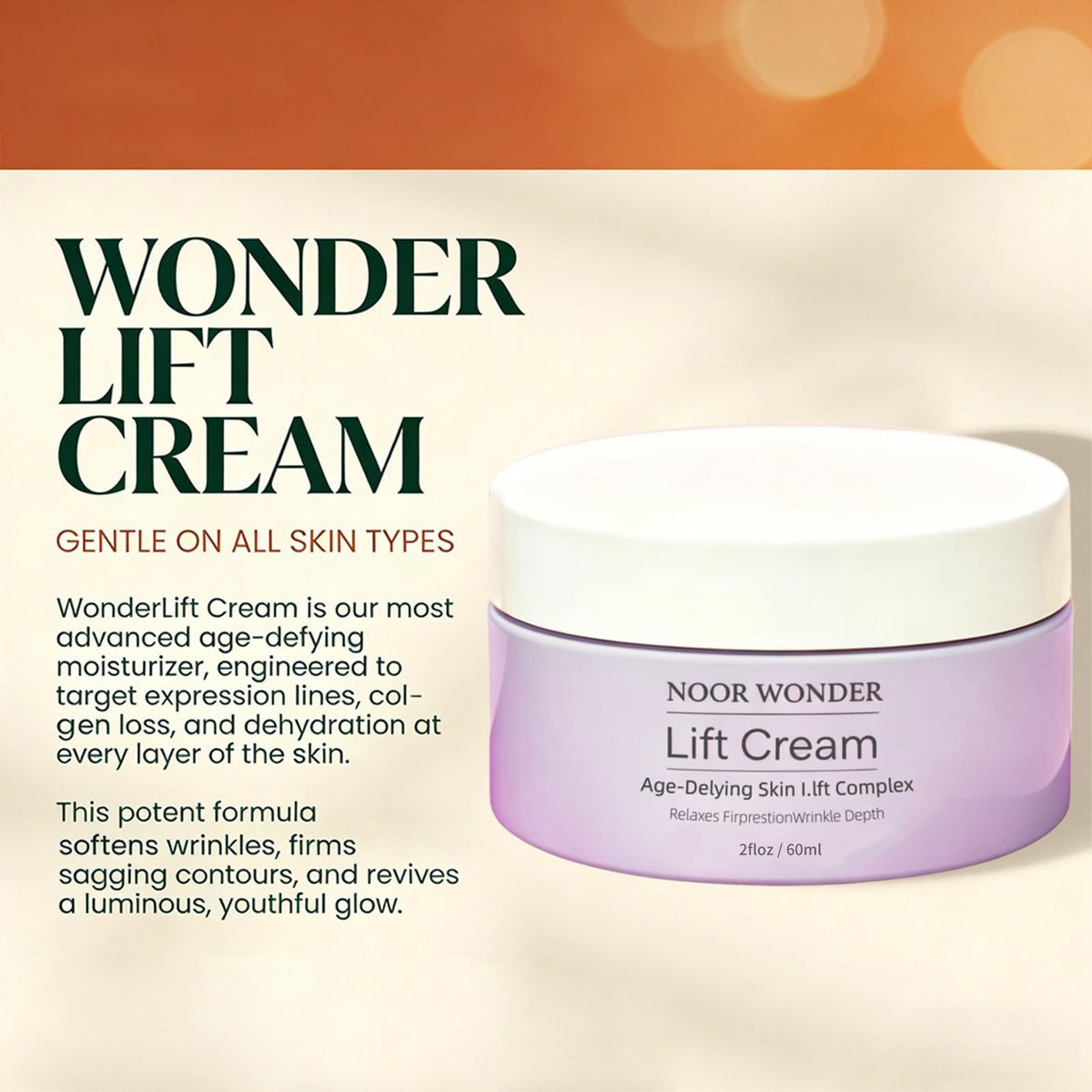 NOOR CREAM open jar showing creamy texture that absorbs quickly for hydration