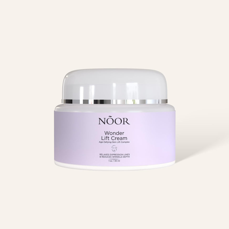 NOOR HAIR jar front view showing elegant packaging and clear product name