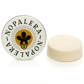 Nopalera front tin showing branding and compact design for travel