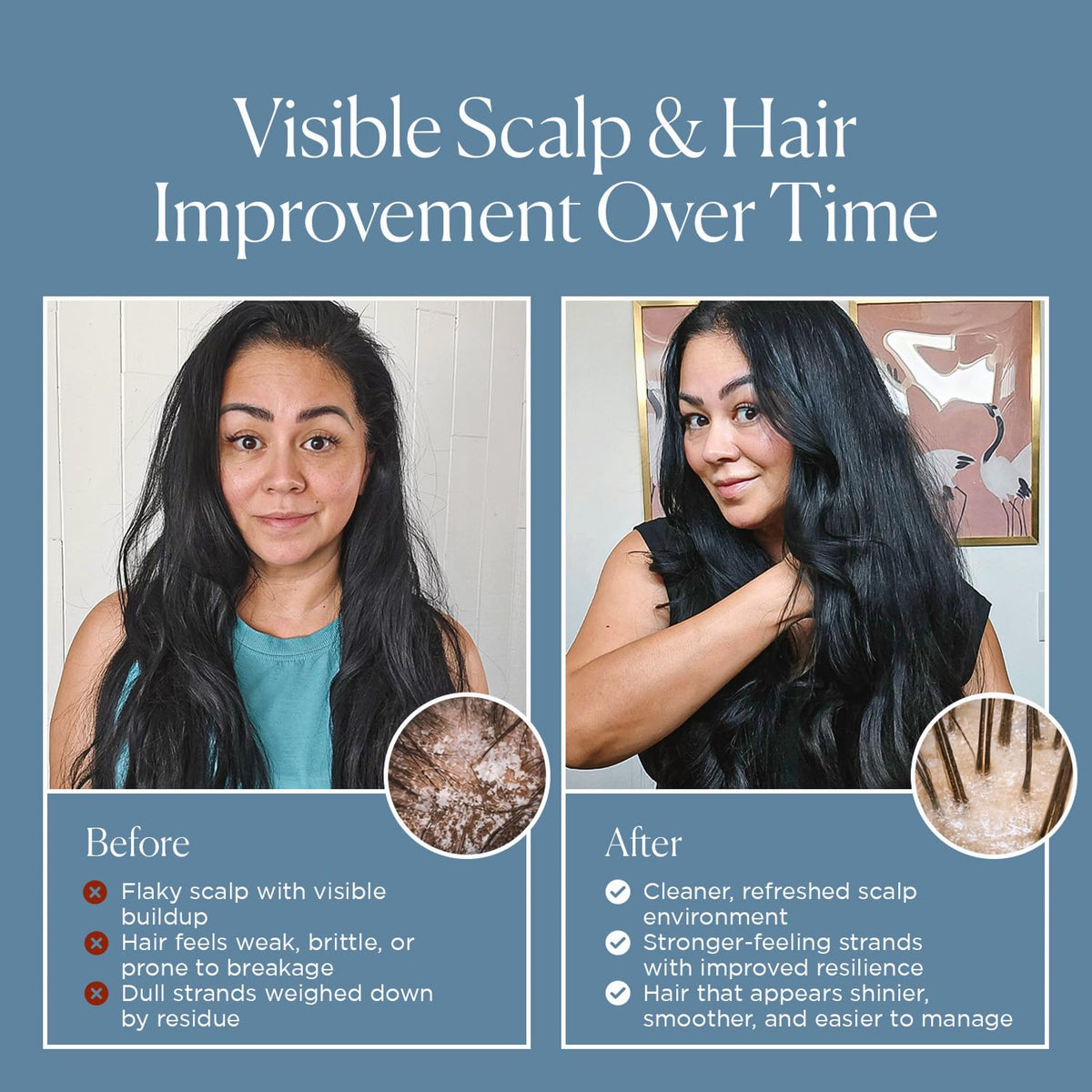 Nora Ross in salon styling scene conveying professional clarifying use
