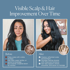 Nora Ross in salon styling scene conveying professional clarifying use