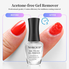 NORCICO before and after nails showing clean, residue-free removal benefit